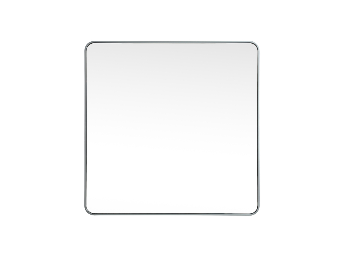 MR804242S 42 x 42 in. Soft Corner Metal Square Mirror, Silver