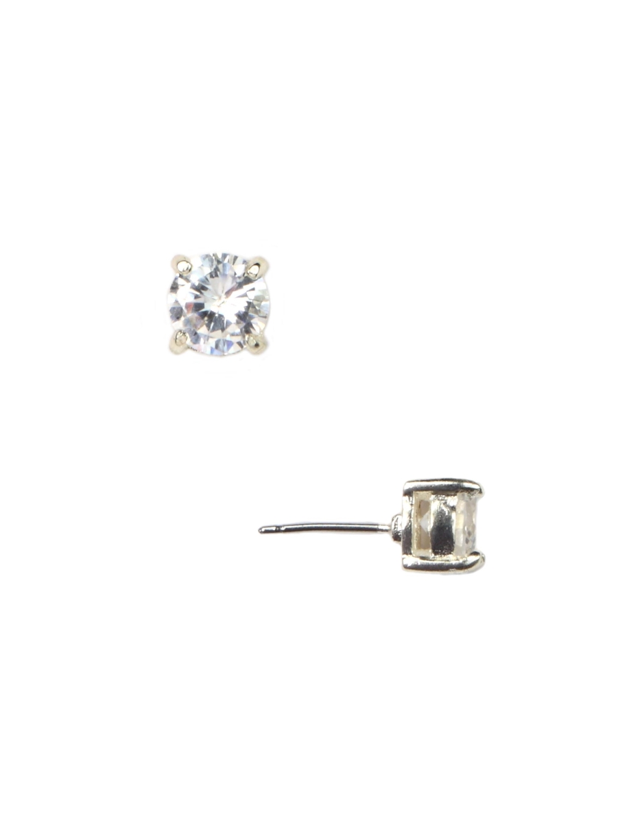 60156664-g03 Silver Tone Crystal Stud Earrings