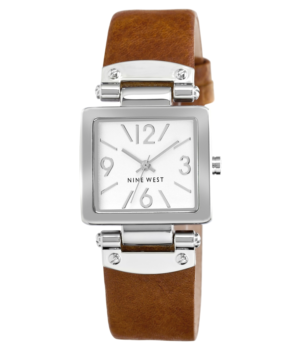 Nw-1339svhy Women Square Silver Tone Honey Strap Watch