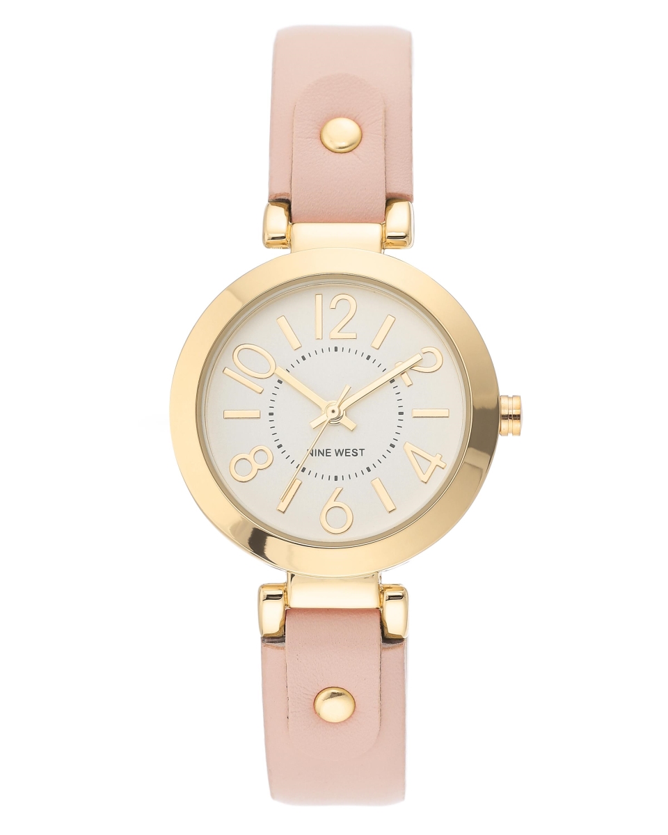 Nw-2178wtpk Women Gold Tone & Light Pink Vegan Leather Strap Watch