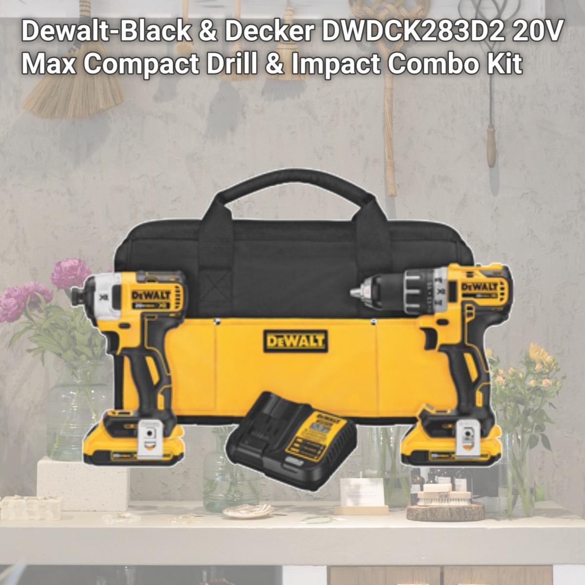 Picture of Dewalt-Black & Decker DWDCK283D2 20V Max Compact Drill & Impact Combo Kit