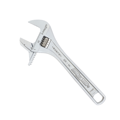6 In. Adjustable Wrench With Reversible Jaw, Extra Wide