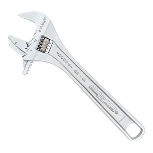 8 In. Adjustable Wrench With Reversible Jaw, Extra Wide