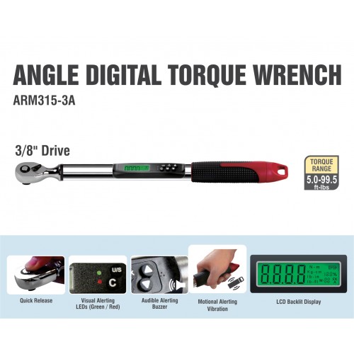 Dearm315-3a 0.37 In. Dr Angle Digital Torque Wrench