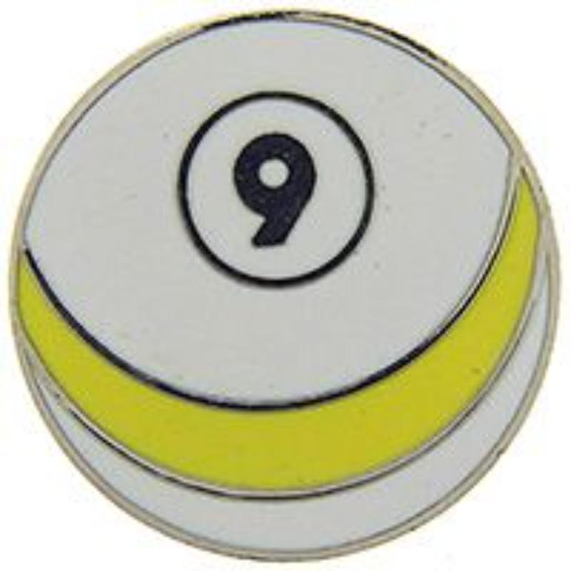 P00643 Pin - Game, Pool, 9 Ball - 1 in.