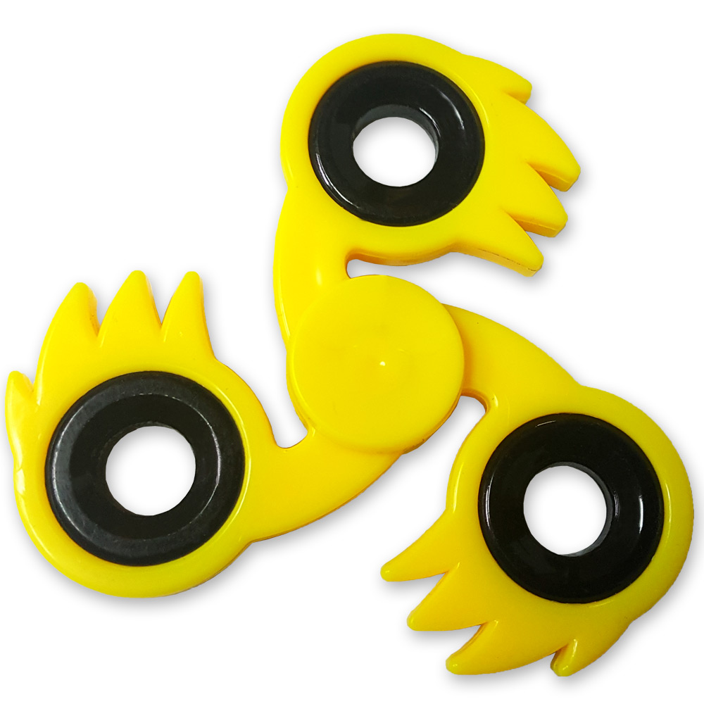 SPIKE-YL Ki-Blast Spiked Fidget Tri Spinner Yellow Fireball Focus ADHD Finger Toy EDC Stress Relief