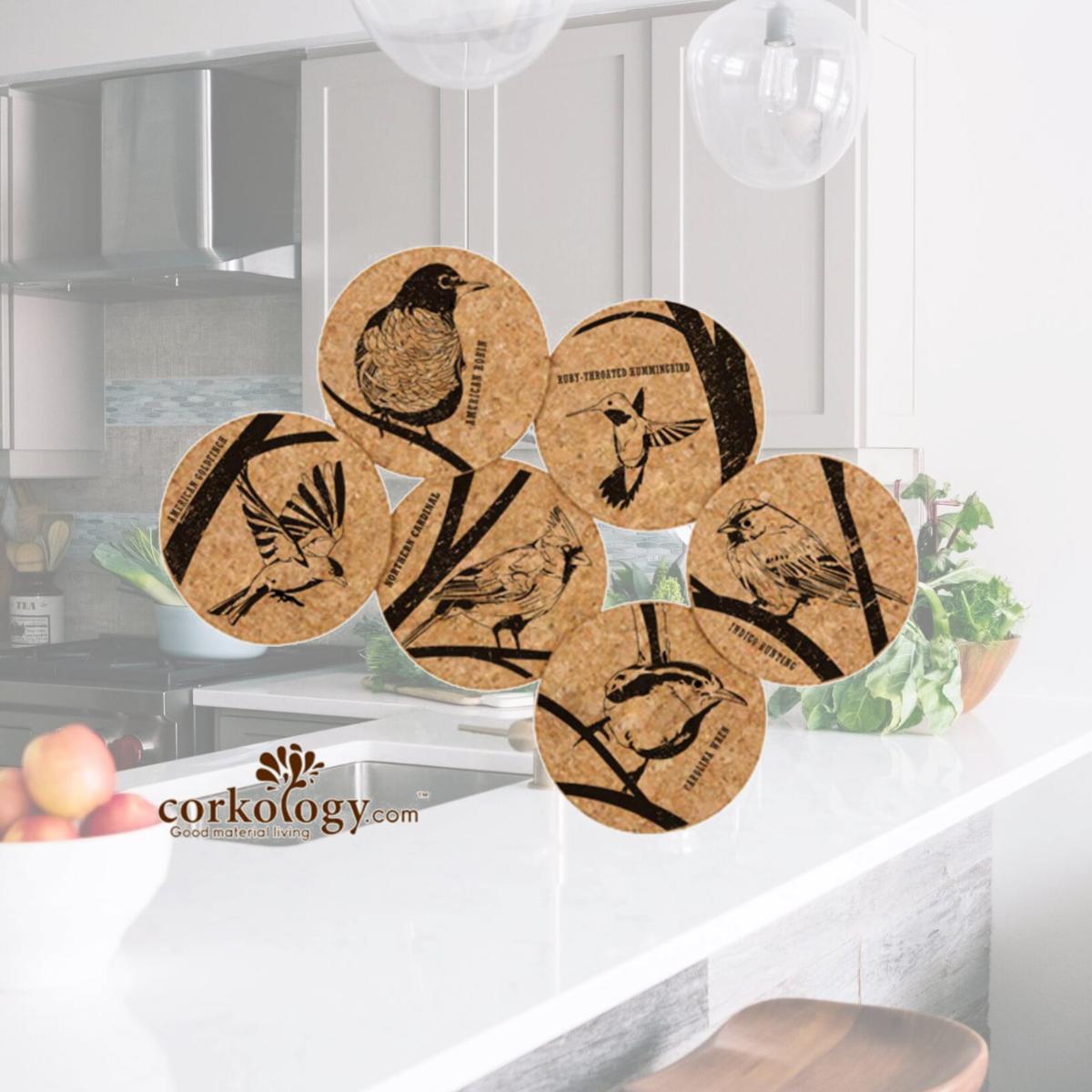 Picture of Corkology 378 Songbirds Cork Coaster Sets