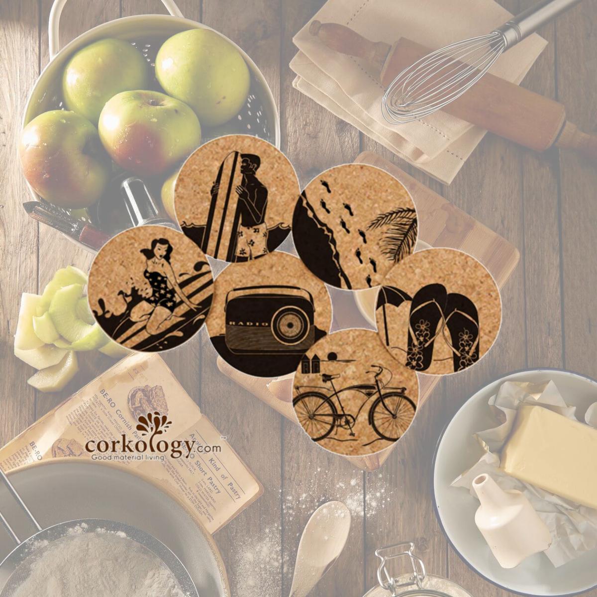Picture of Corkology 382 Beach Life Cork Coaster Sets