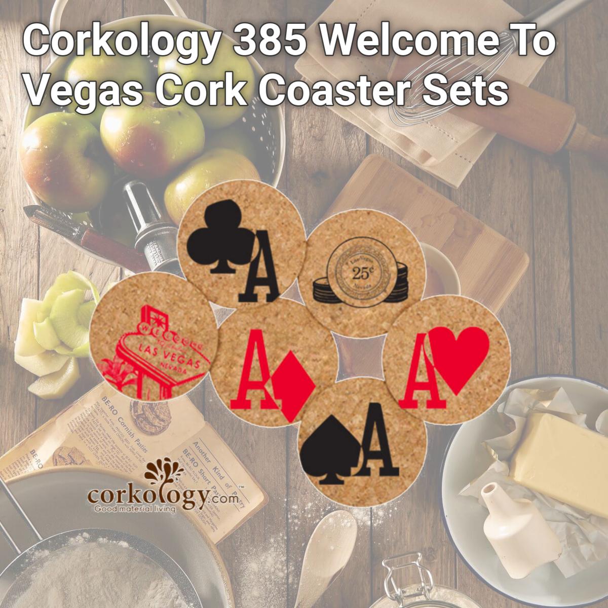 Picture of Corkology 385 Welcome To Vegas Cork Coaster Sets
