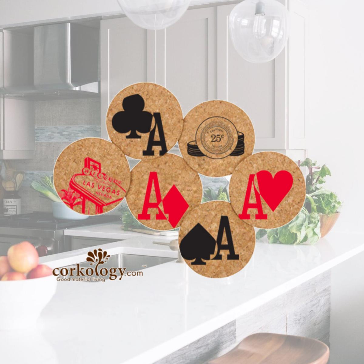 Picture of Corkology 385 Welcome To Vegas Cork Coaster Sets