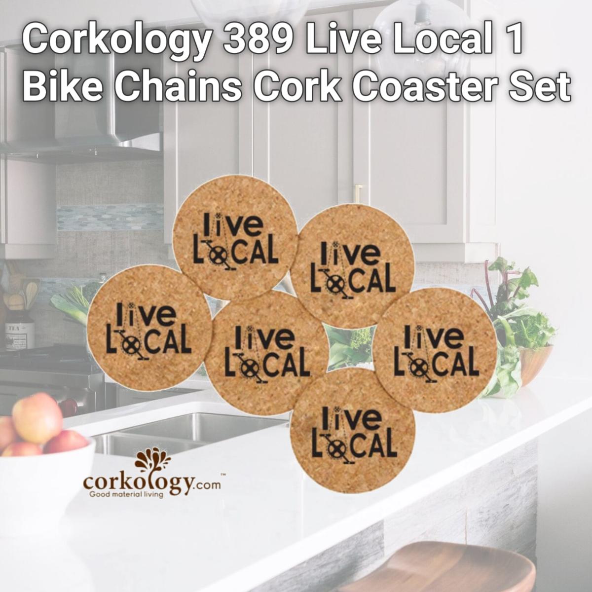 Picture of Corkology 389 Live Local 1 Bike Chains Cork Coaster Set