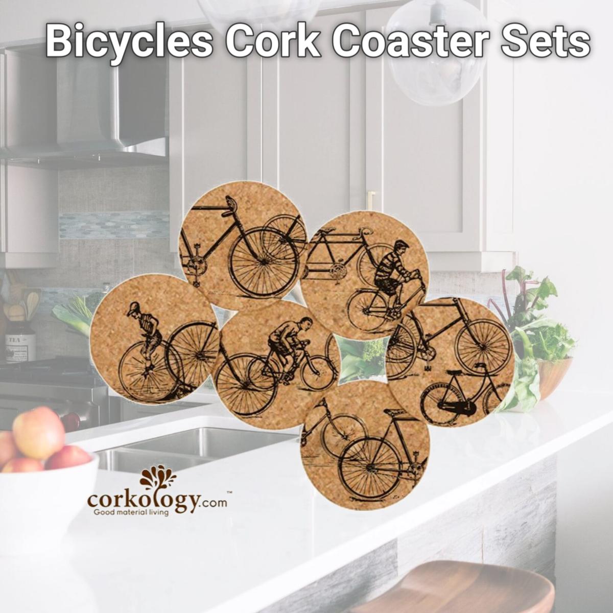 Picture of Corkology 390 Bicycles Cork Coaster Sets