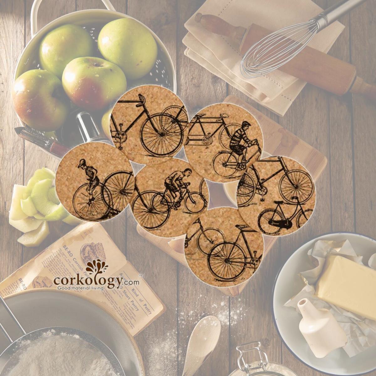 Picture of Corkology 390 Bicycles Cork Coaster Sets