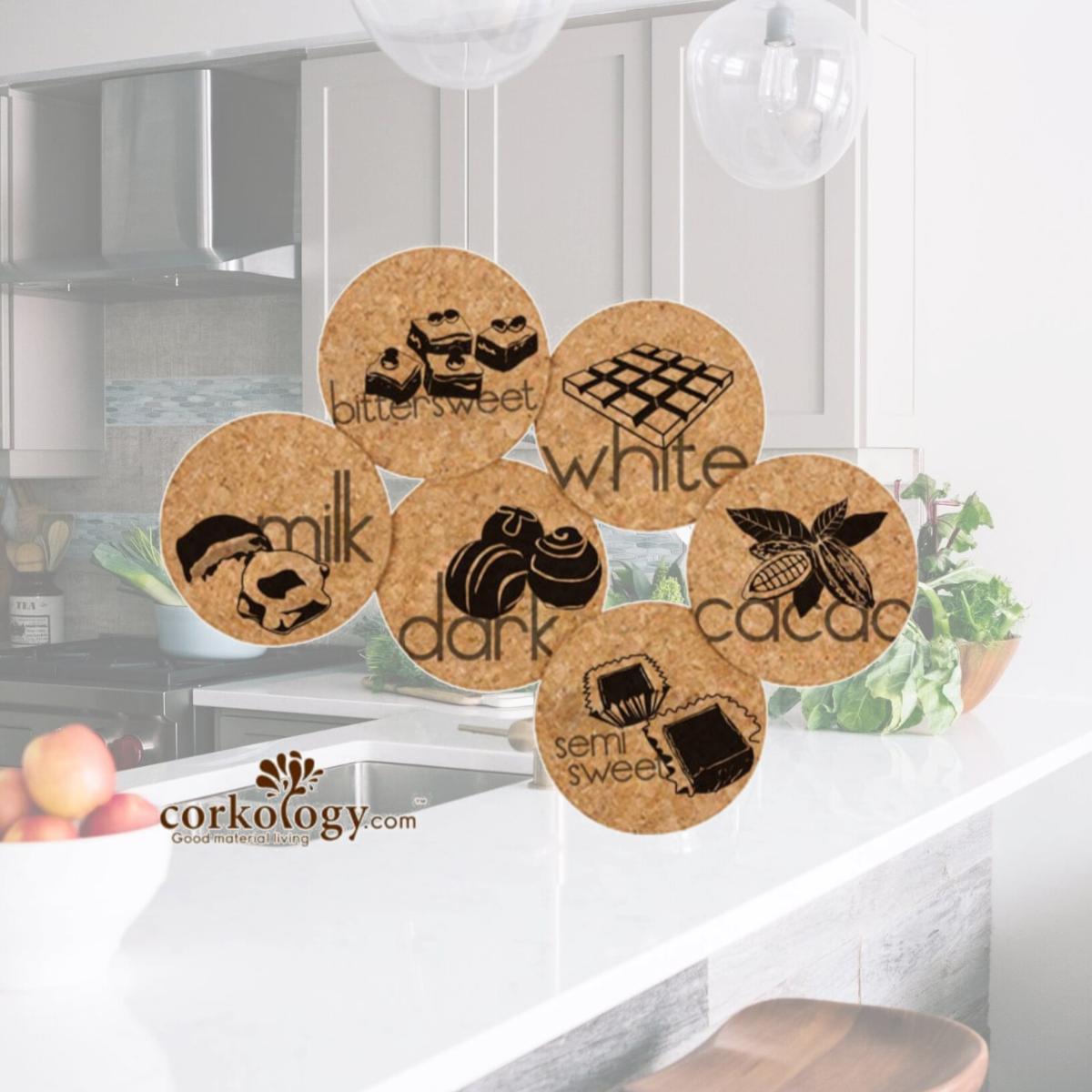 Picture of Corkology 403 Chocolate Cork Coaster Sets