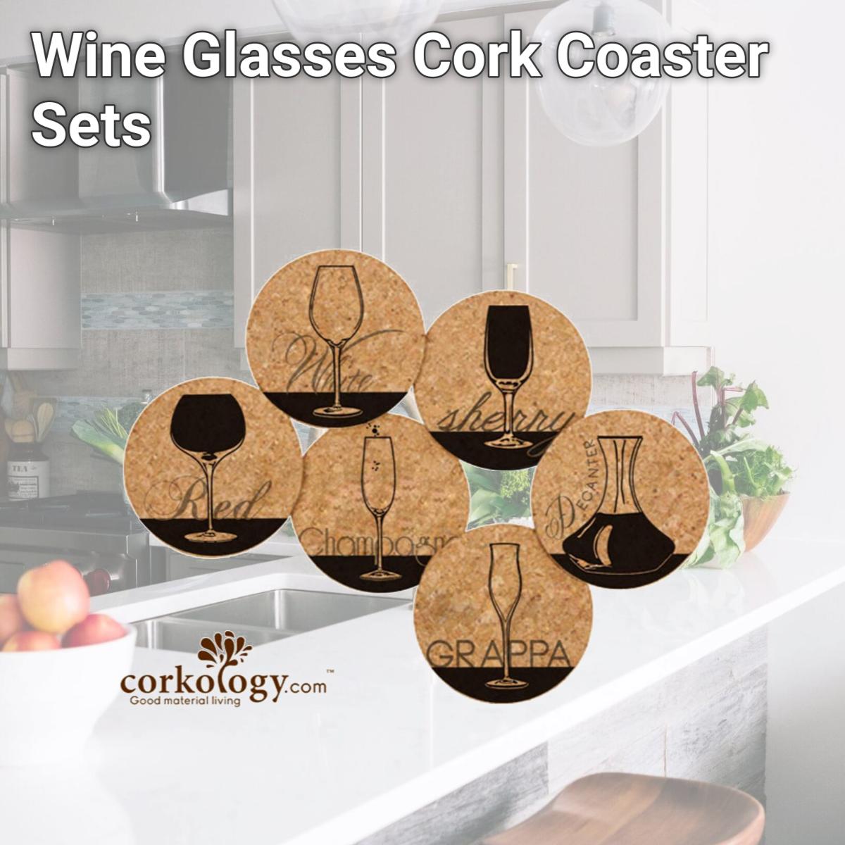 Picture of Corkology 405 Wine Glasses Cork Coaster Sets