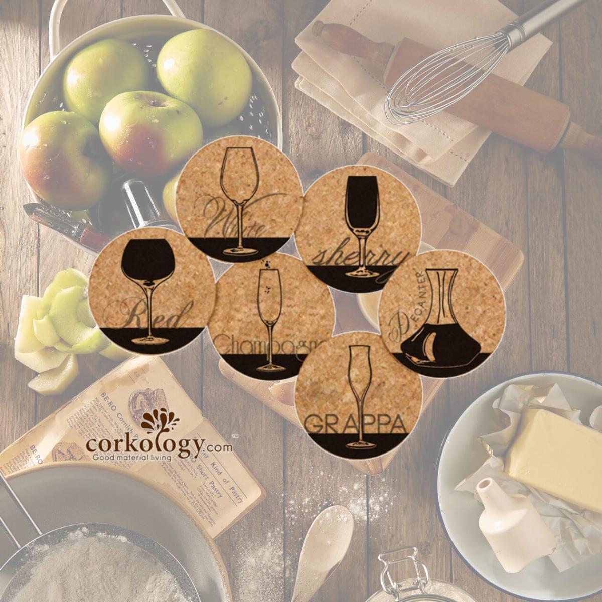 Picture of Corkology 405 Wine Glasses Cork Coaster Sets