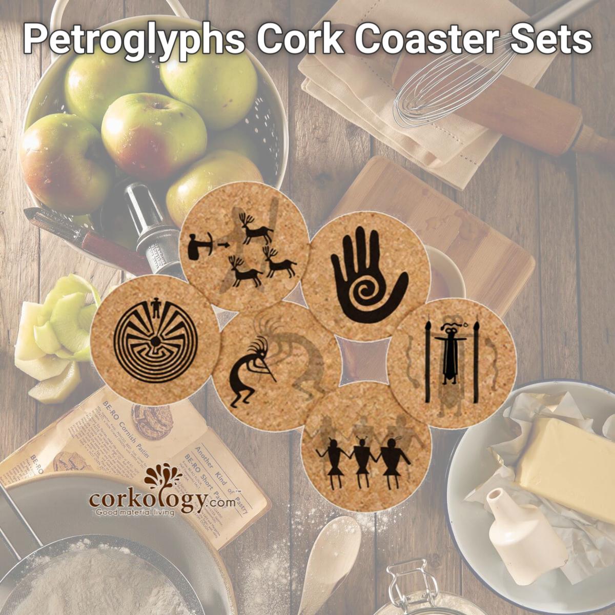 Picture of Corkology 407 Petroglyphs Cork Coaster Sets