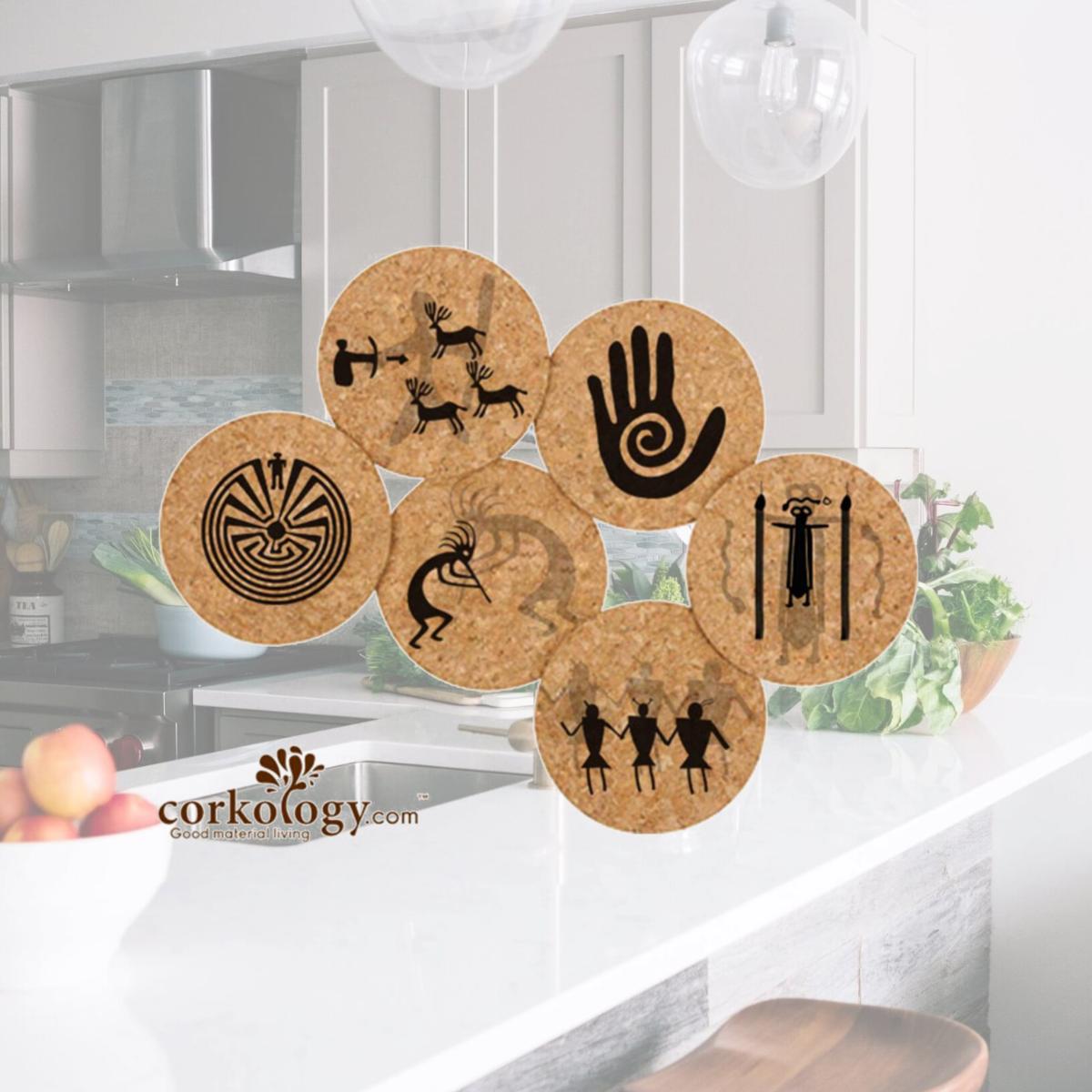 Picture of Corkology 407 Petroglyphs Cork Coaster Sets
