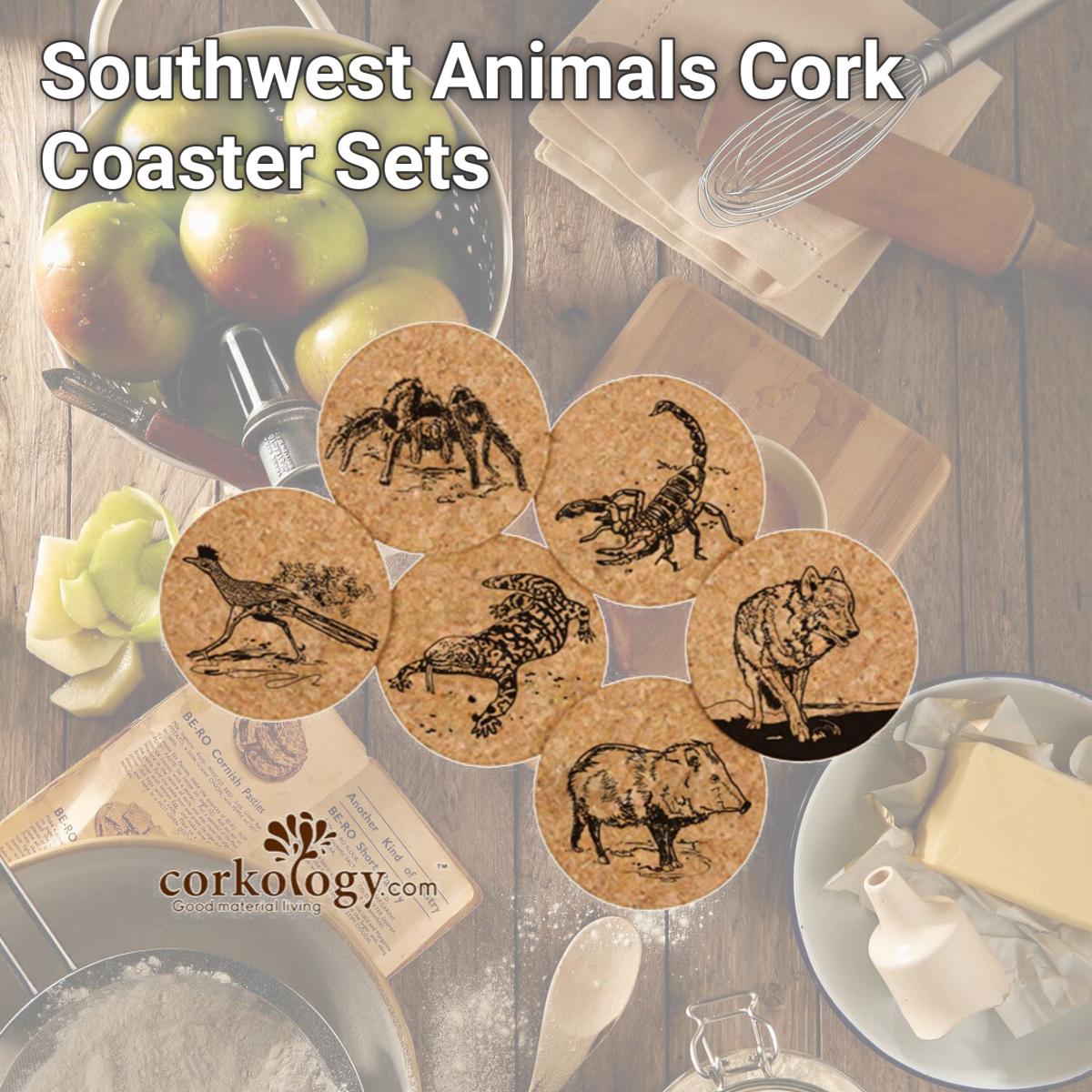 Picture of Corkology 409 Southwest Animals Cork Coaster Sets