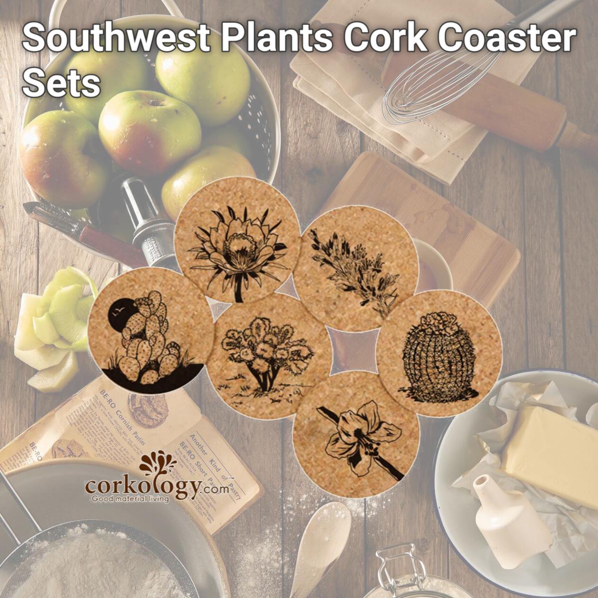 Picture of Corkology 410 Southwest Plants Cork Coaster Sets