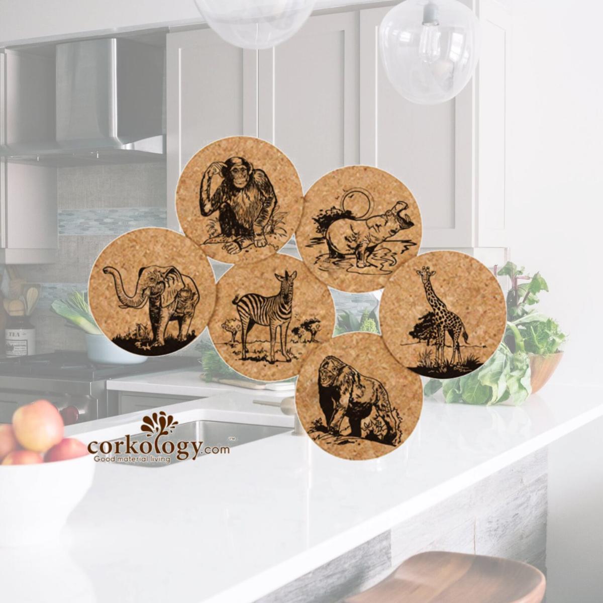 Picture of Corkology 414 Safari Cork Coaster Sets