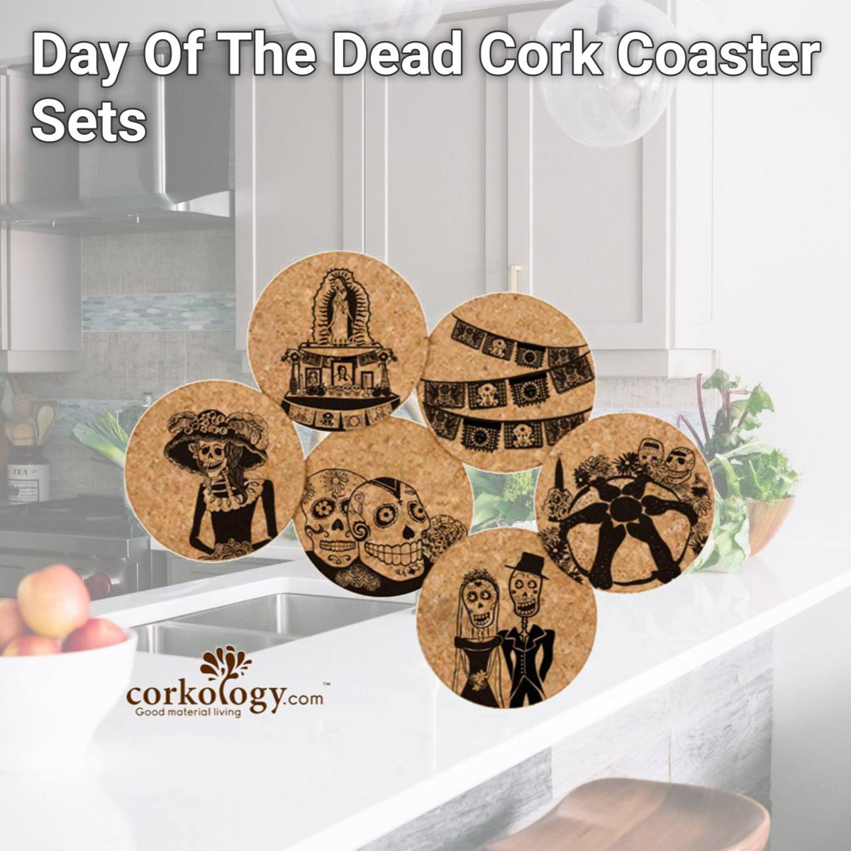 Picture of Corkology 415 Day Of The Dead Cork Coaster Sets