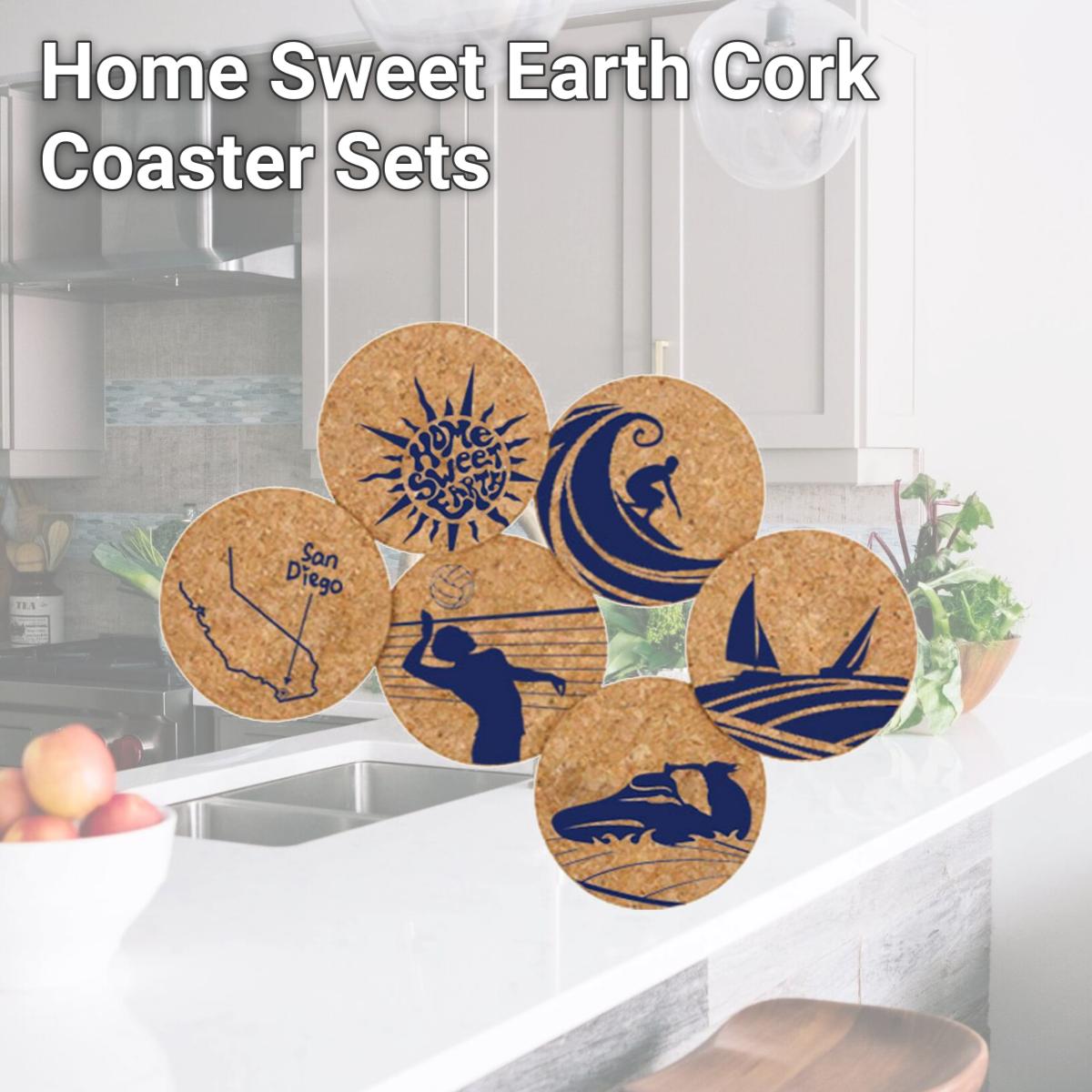 Picture of Corkology 422 Home Sweet Earth Cork Coaster Sets