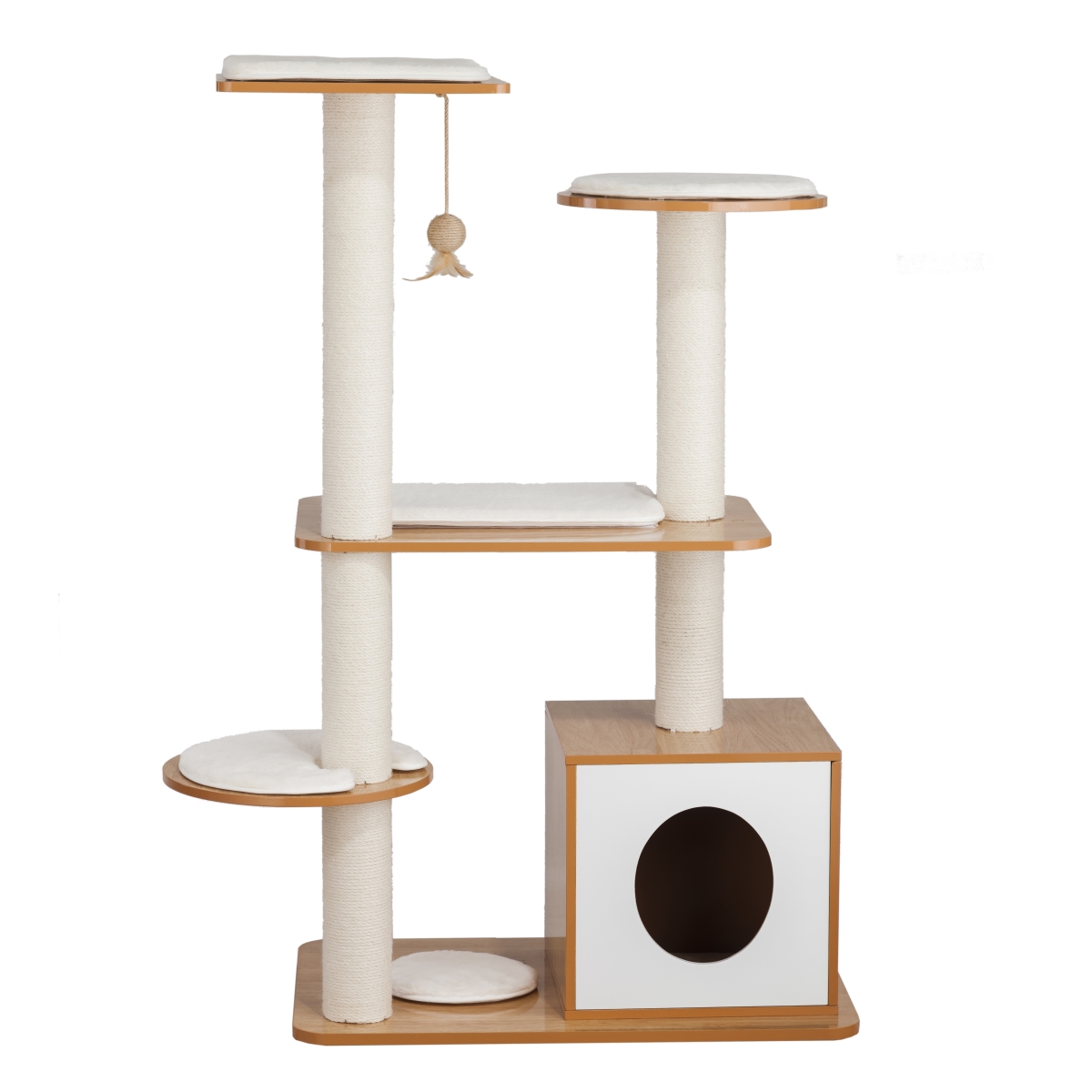 Pet-995 White Natural Cat Post Tower