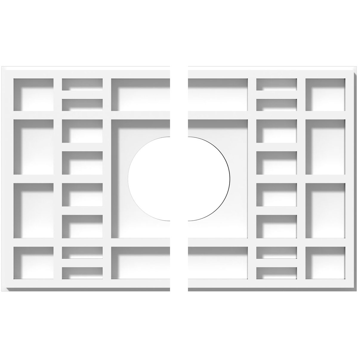 Cmp12x8bx2-03000 3 In. Id X 4 In. Rectangle Beaux Architectural Grade Pvc Contemporary Ceiling Medallion - 2 Piece