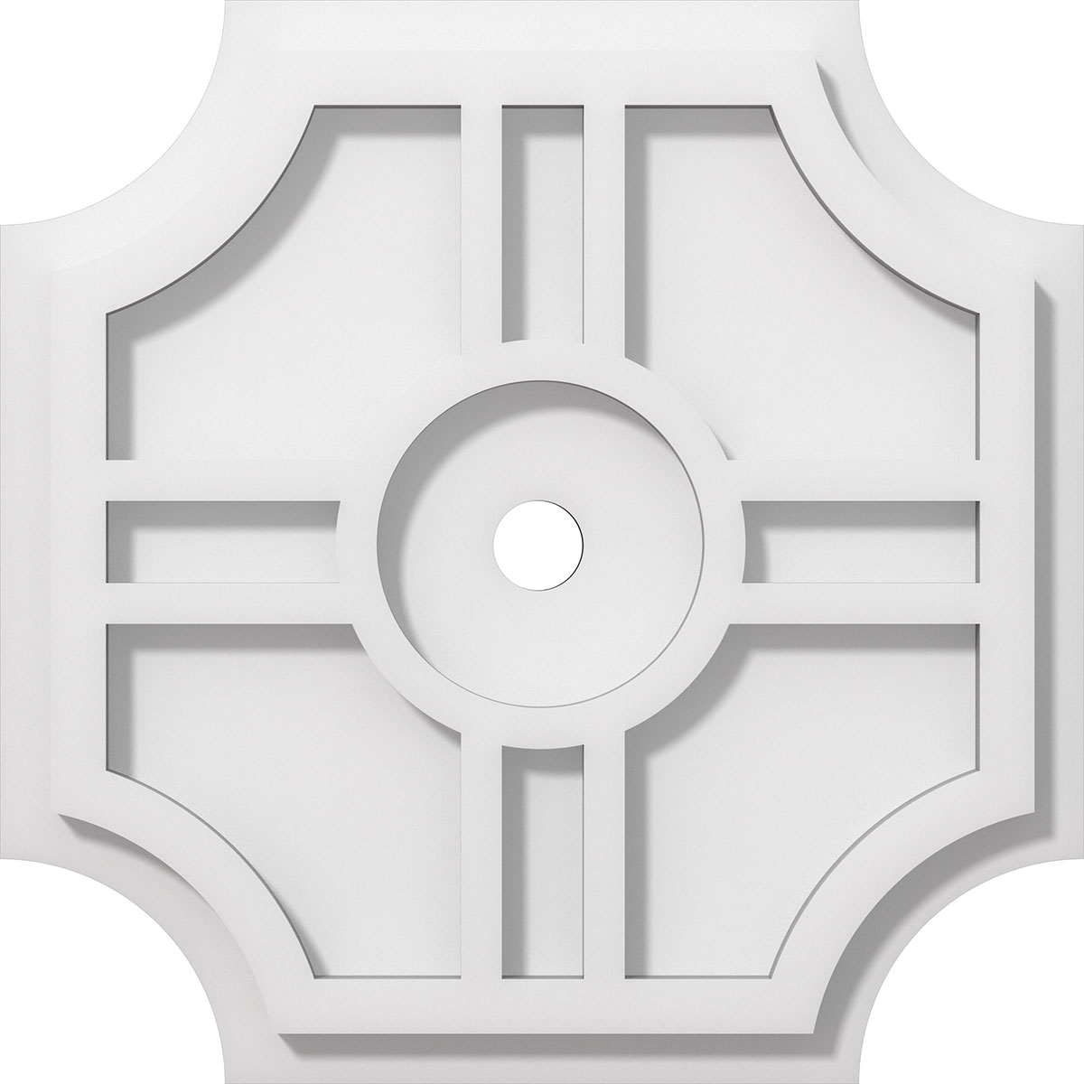 Cmp12hs-01000 12 In. Od X 1 In. Id Square Haus Architectural Grade Pvc Contemporary Ceiling Medallion