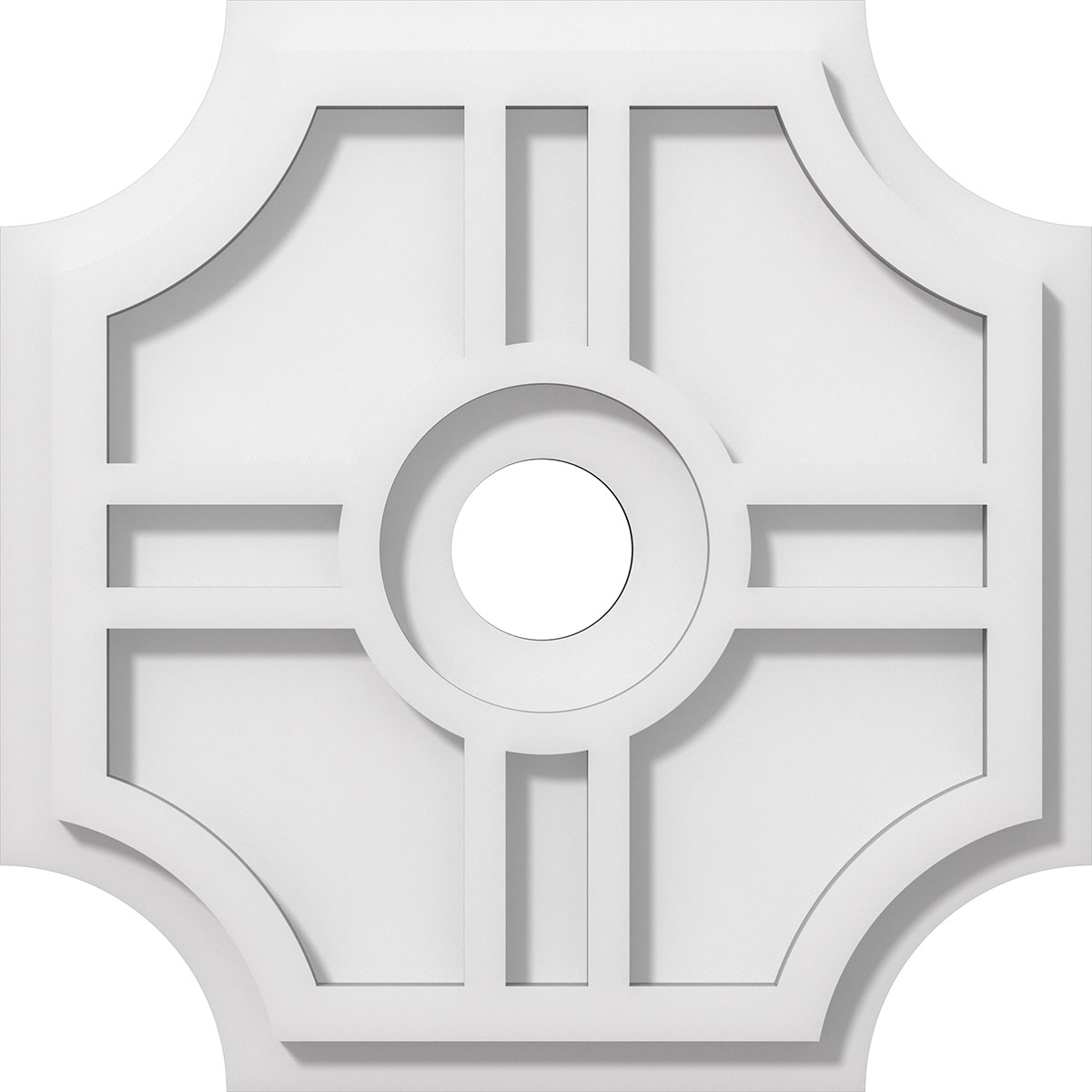 Cmp12hs-02000 12 In. Od X 2 In. Id Square Haus Architectural Grade Pvc Contemporary Ceiling Medallion