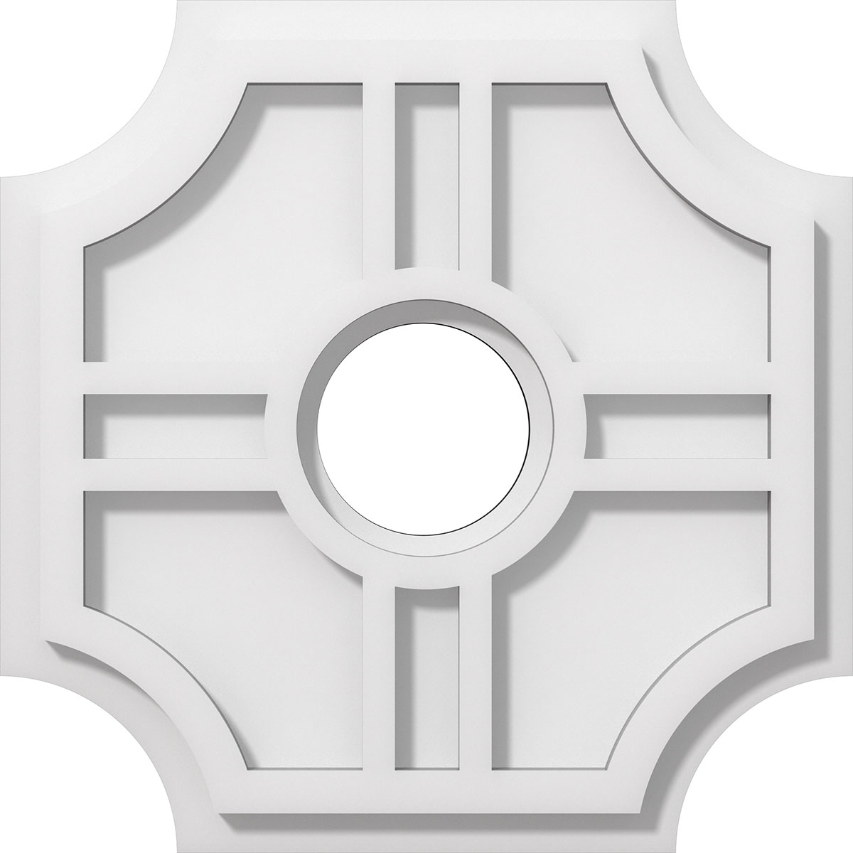 Cmp12hs-03000 12 In. Od X 3 In. Id Square Haus Architectural Grade Pvc Contemporary Ceiling Medallion