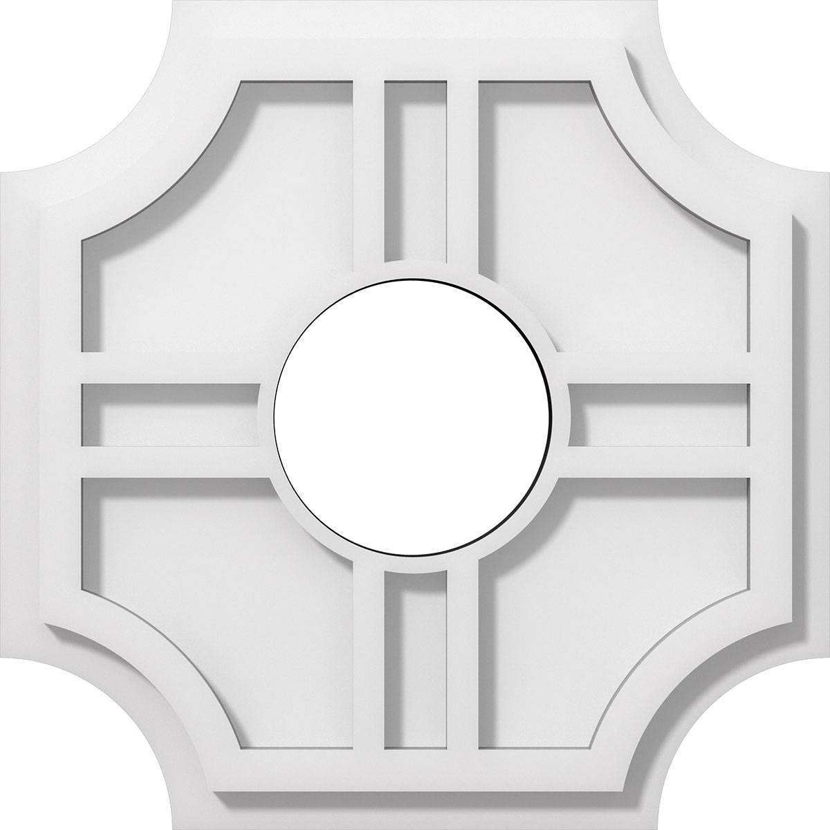 Cmp12hs-04000 12 In. Od X 4 In. Id Square Haus Architectural Grade Pvc Contemporary Ceiling Medallion