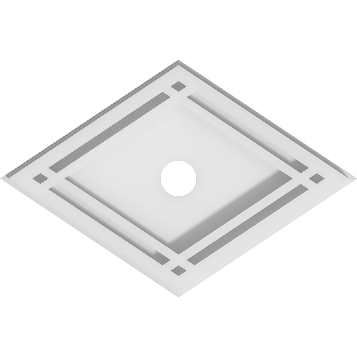 Cmp10x6dd-01000 1 In. Id X 3.5 In. Rectangle Diamond Architectural Grade Pvc Contemporary Ceiling Medallion