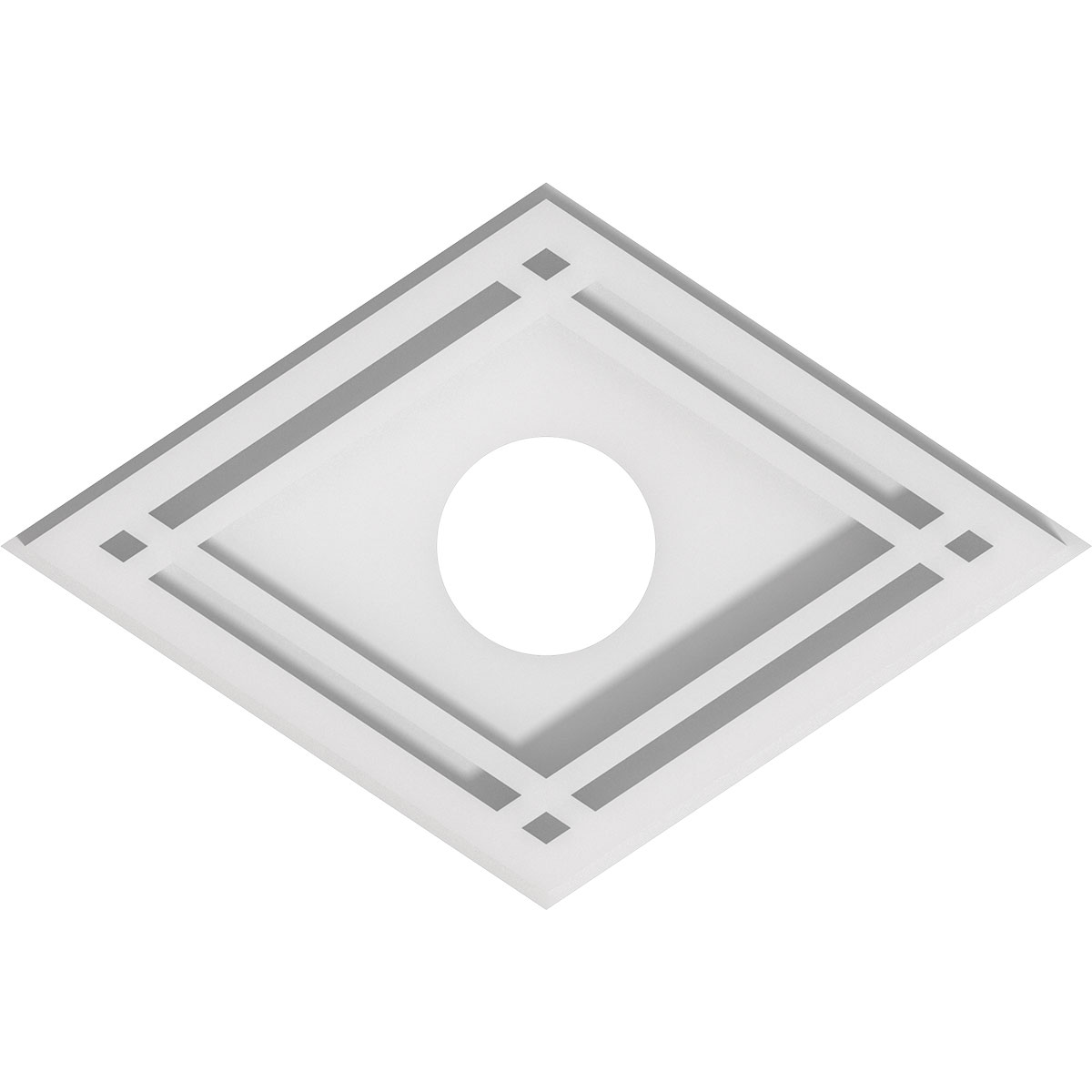 Cmp10x6dd-02000 2 In. Id X 3.5 In. Rectangle Diamond Architectural Grade Pvc Contemporary Ceiling Medallion