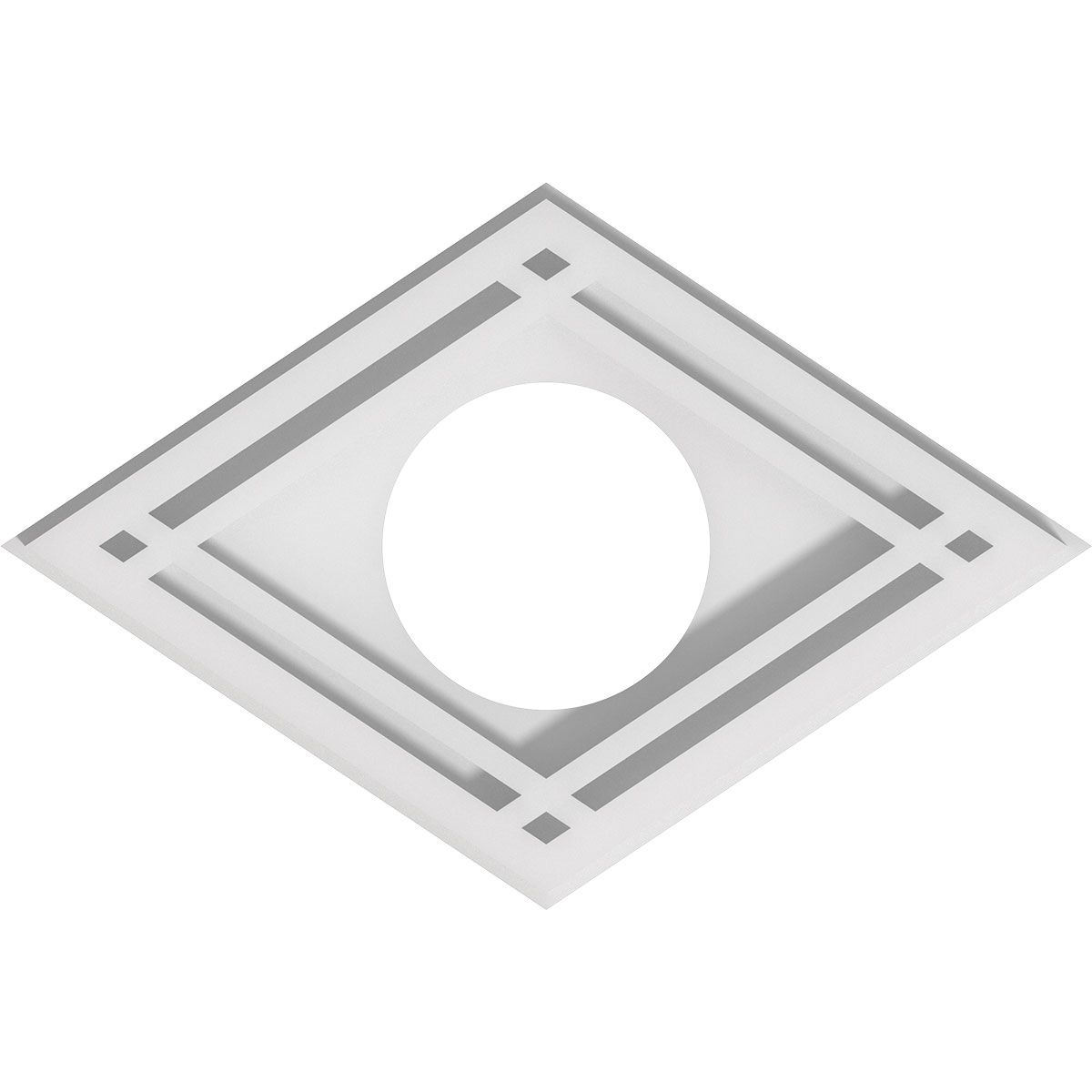 Cmp10x6dd-03000 3 In. Id X 3.5 In. Rectangle Diamond Architectural Grade Pvc Contemporary Ceiling Medallion
