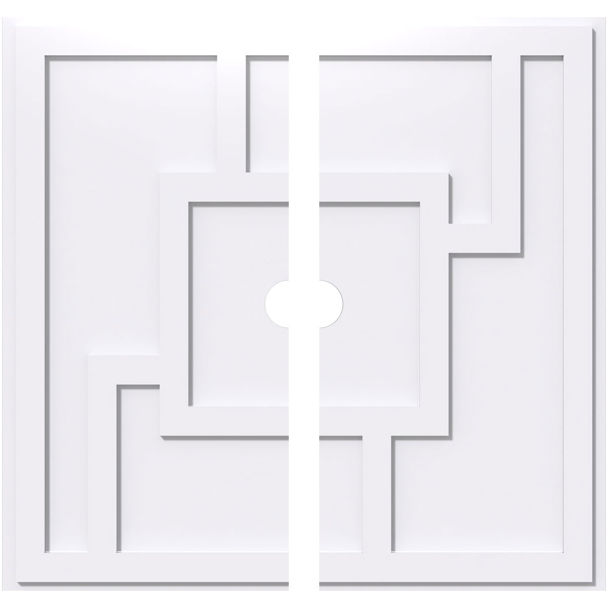 Cmp12kx2-01000 12 In. Od X 1 In. Id Square Knox Architectural Grade Pvc Contemporary Ceiling Medallion - 2 Piece