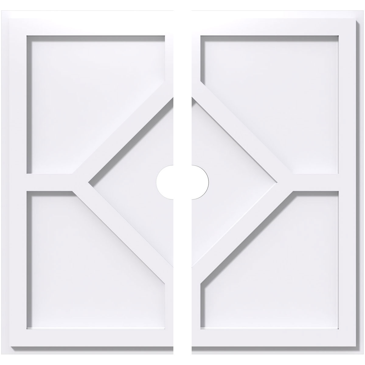 Cmp10ey2-01000 10 In. Od X 1 In. Id Square Embry Architectural Grade Pvc Contemporary Ceiling Medallion - 2 Piece