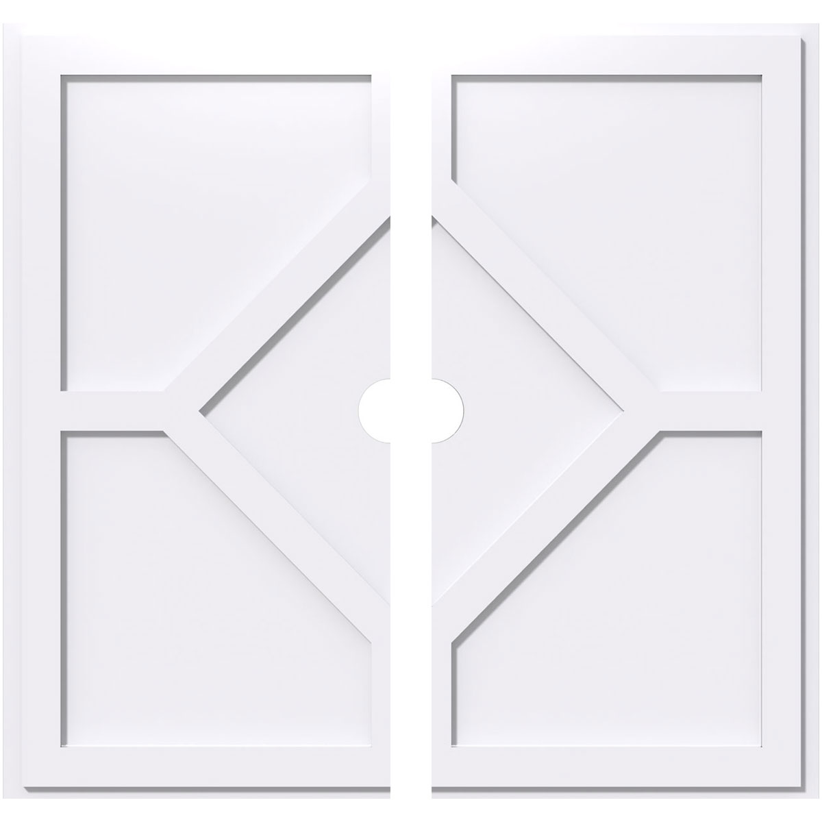 Cmp12ey2-01000 12 In. Od X 1 In. Id Square Embry Architectural Grade Pvc Contemporary Ceiling Medallion - 2 Piece