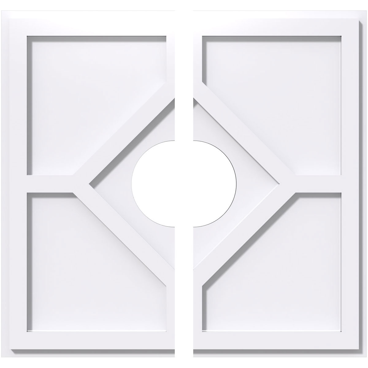 Cmp12ey2-03000 12 In. Od X 3 In. Id Square Embry Architectural Grade Pvc Contemporary Ceiling Medallion - 2 Piece
