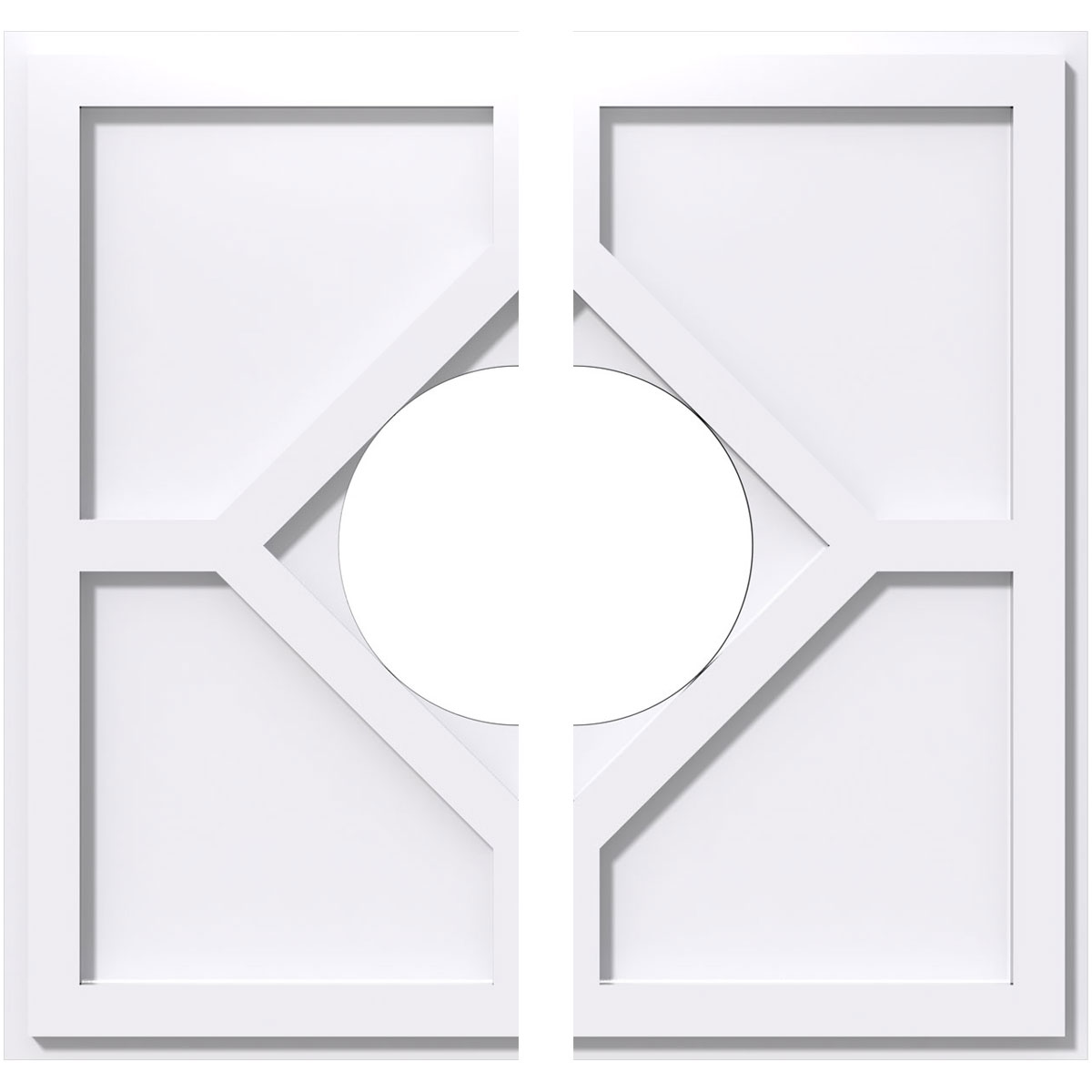 Cmp12ey2-04000 12 In. Od X 4 In. Id Square Embry Architectural Grade Pvc Contemporary Ceiling Medallion - 2 Piece