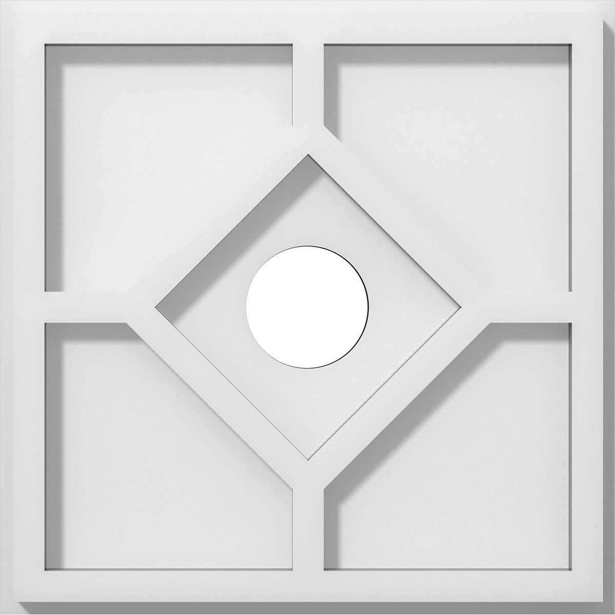 Cmp10ey-02000 10 In. Od X 2 In. Id Square Embry Architectural Grade Pvc Contemporary Ceiling Medallion