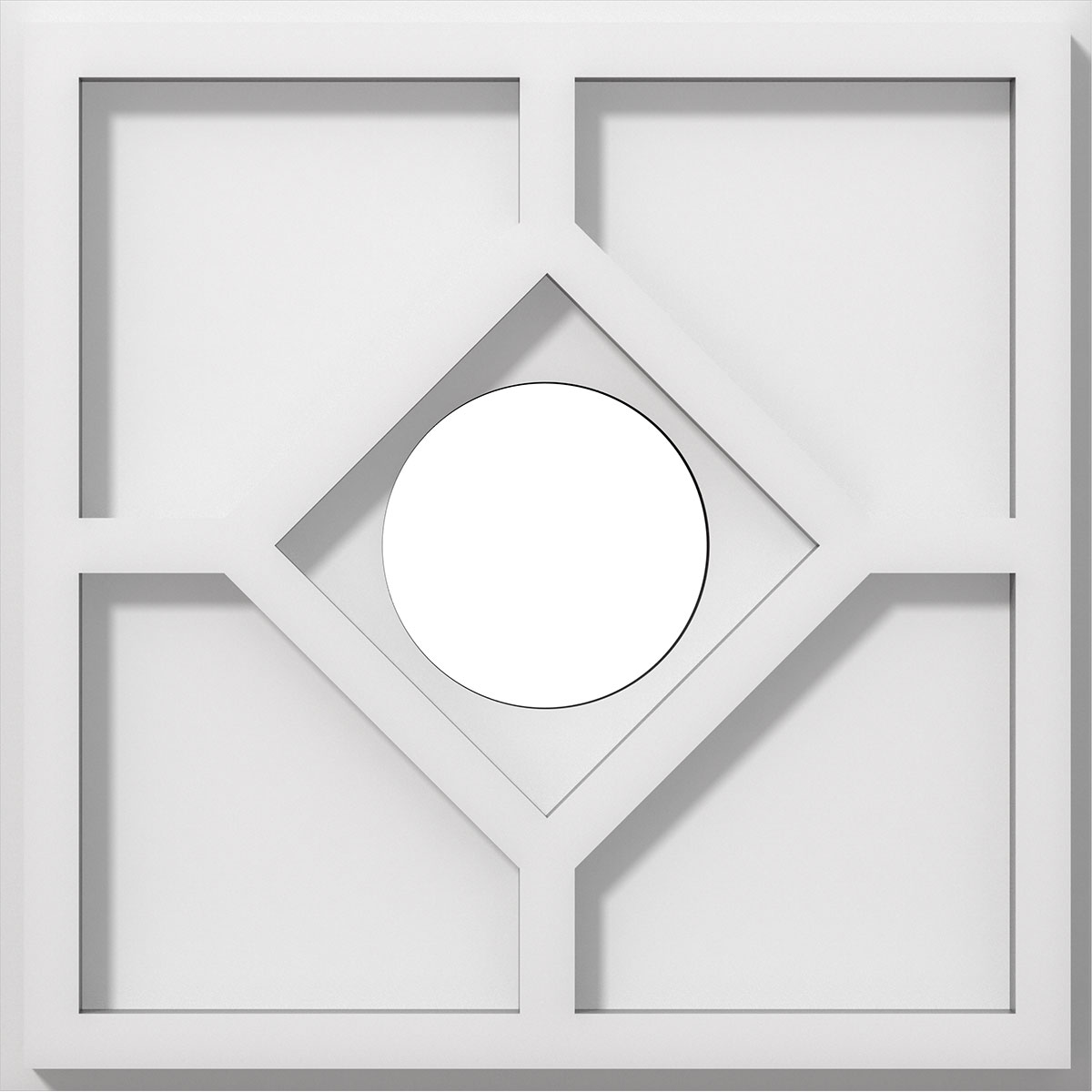 Cmp10ey-03000 10 In. Od X 3 In. Id Square Embry Architectural Grade Pvc Contemporary Ceiling Medallion