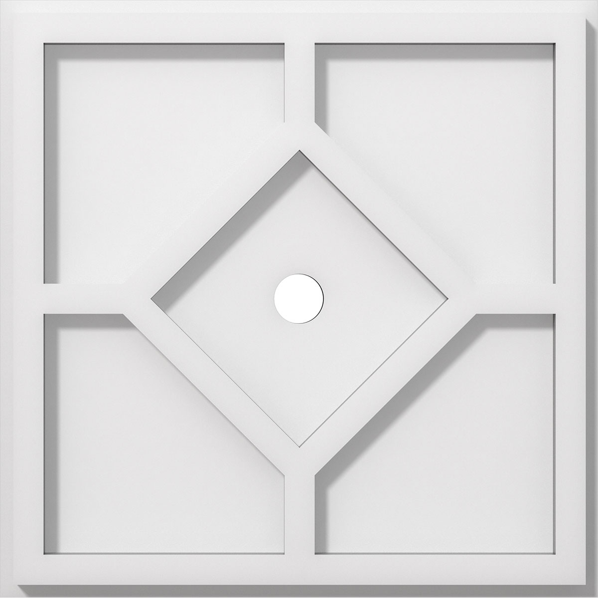 Cmp12ey-01000 12 In. Od X 1 In. Id Square Embry Architectural Grade Pvc Contemporary Ceiling Medallion