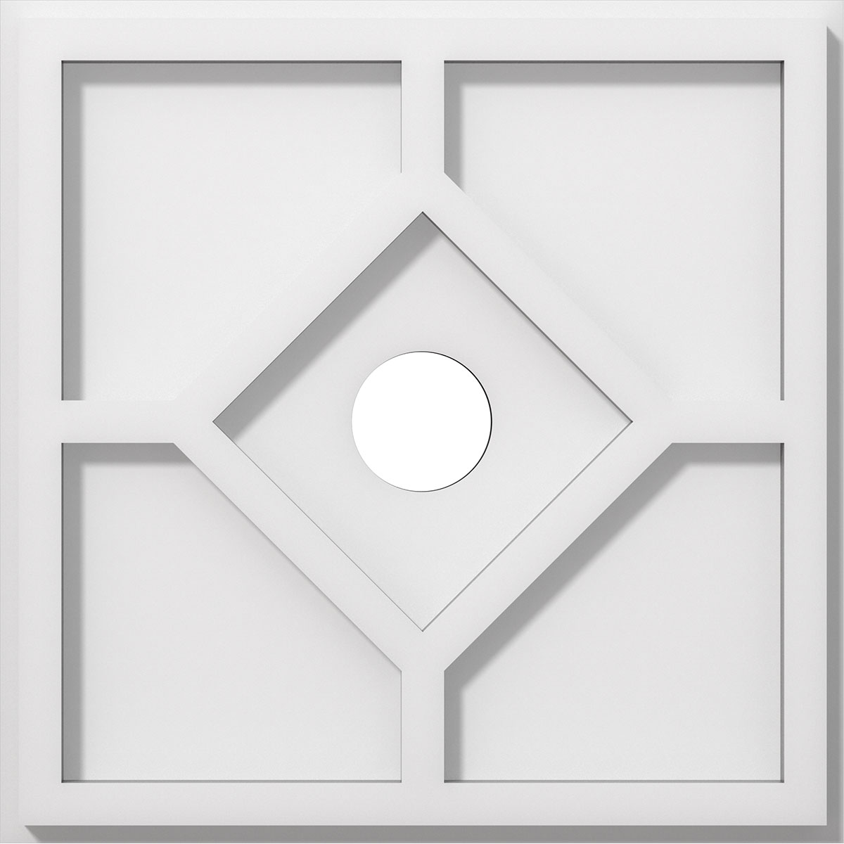 Cmp12ey-02000 12 In. Od X 2 In. Id Square Embry Architectural Grade Pvc Contemporary Ceiling Medallion