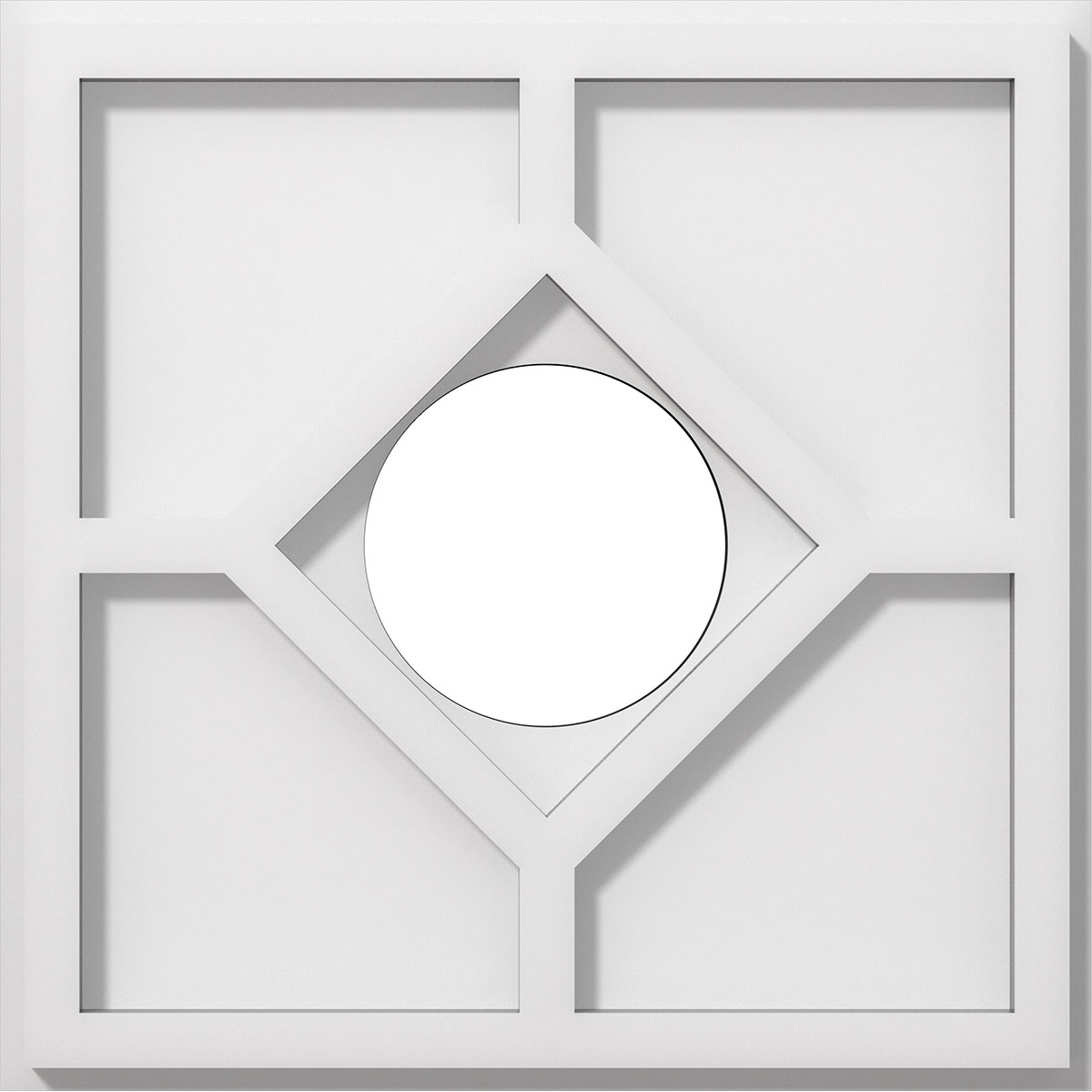 Cmp12ey-04000 12 In. Od X 4 In. Id Square Embry Architectural Grade Pvc Contemporary Ceiling Medallion