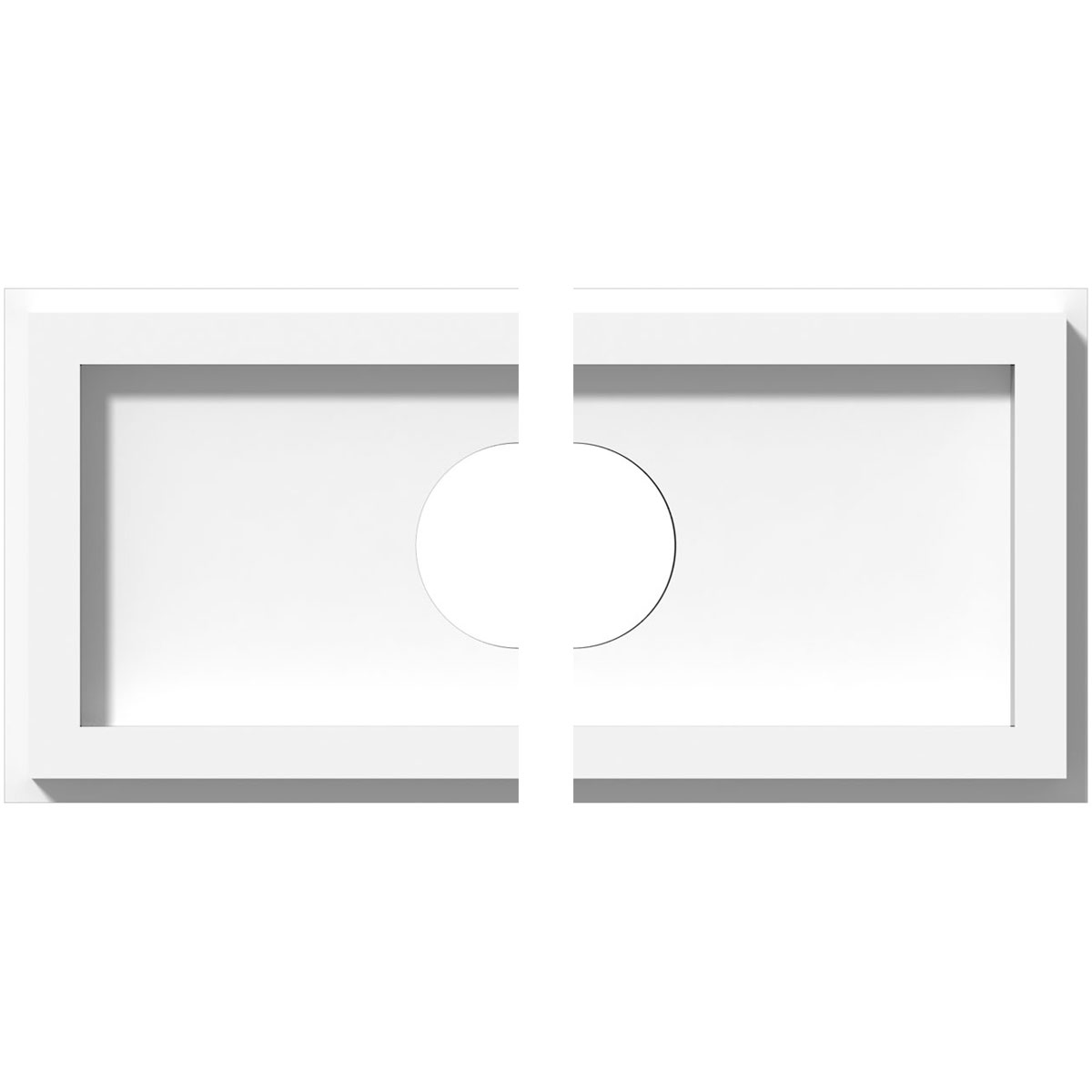 Cmp10x5re2-02000 2 In. Id X 3.5 In. Rectangle Architectural Grade Pvc Contemporary Ceiling Medallion - 2 Piece