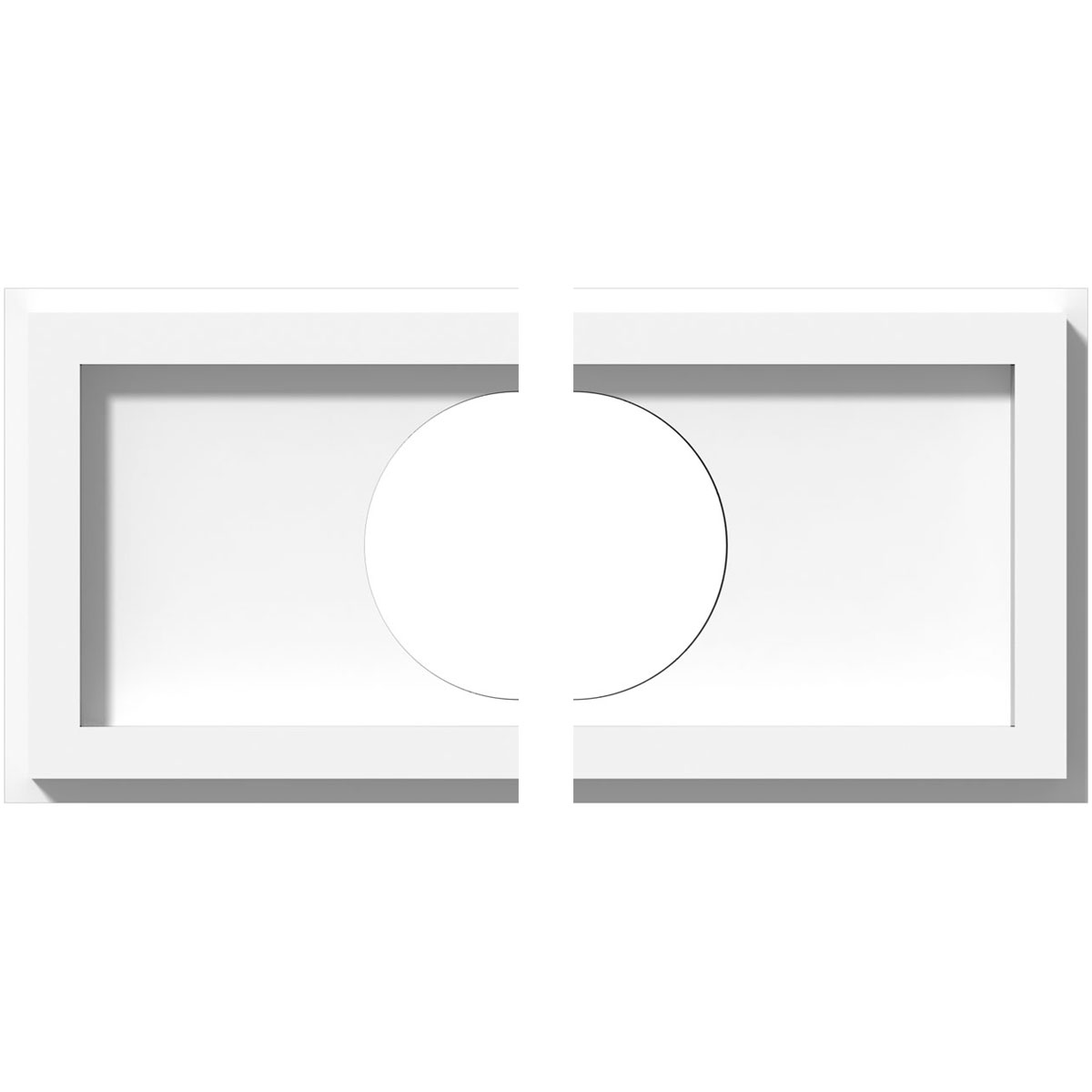 Cmp10x5re2-03000 3 In. Id X 3.5 In. Rectangle Architectural Grade Pvc Contemporary Ceiling Medallion - 2 Piece