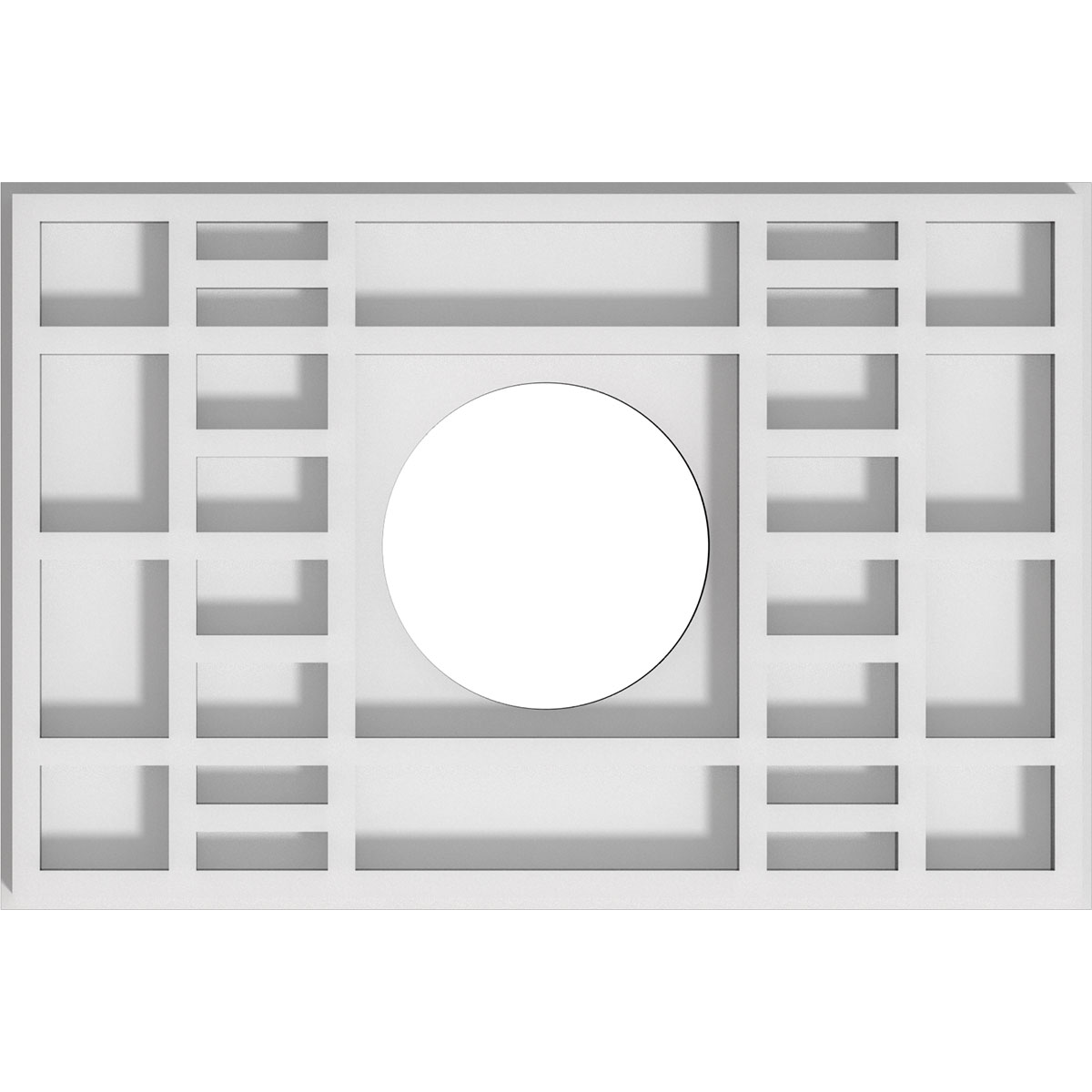 Cmp10x6bx-03000 3 In. Id X 3.5 In. Rectangle Beaux Architectural Grade Pvc Contemporary Ceiling Medallion