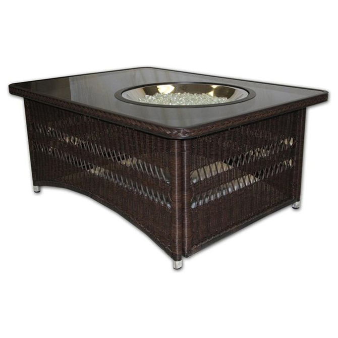 Outdoor Room Naples-ct-b-k Naples Fire Pit Table Wicker Base